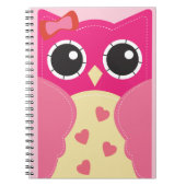Cute Pink Owl Notitieboek (Voorkant)