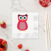 Cute Pink Owl Servet (Insitu)