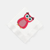 Cute Pink Owl Servet (Hoek)