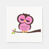 Cute Pink Owl Servetten (Voorkant)