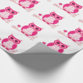 Cute Pink Owl Wrapping Paper Cadeaupapier (Hoek)