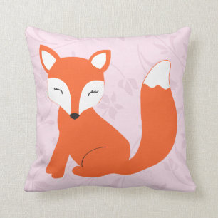 Cute Pink Paars Baby Fox Pillow Kussen