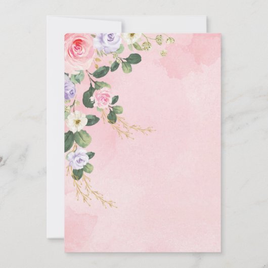 Cute Pink Paars Elephant Bingo Baby shower Game Kaart (Achterkant)