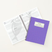 Cute Pink Paars Gingham Pset Personalized Recipe Notitieboek (Binnen)