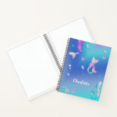 Cute Pink Paarse Blauwgroen Mermaids Girly Sketchb Notitieboek (Binnen)