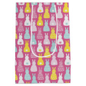 Cute Pink Paashaas Gift Bag Medium Cadeauzakje (Achterkant)