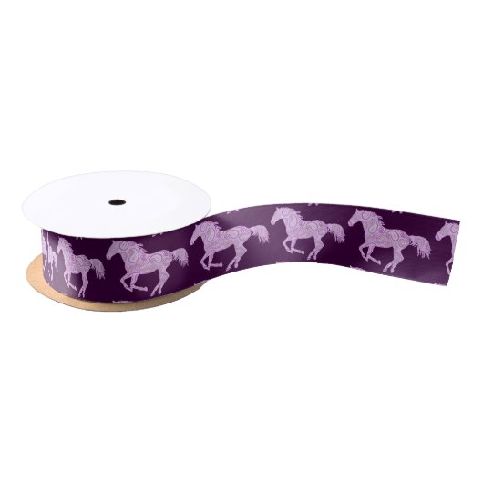 Cute Pink Paisley Horse Satijnen Lint (Spoel)