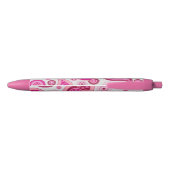 Cute Pink Paisley Monogram Zwarte Inkt Pen (Achterkant)