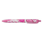 Cute Pink Paisley Monogram Zwarte Inkt Pen (Bodem)