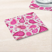 Cute Pink Paisley Pattern Kartonnen Onderzetters (Schuin)