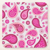 Cute Pink Paisley Pattern Kartonnen Onderzetters (Voorkant)