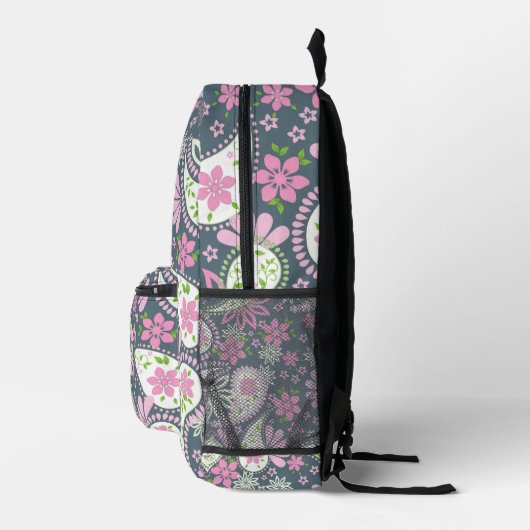 Cute Pink Paisley Pattern School Bedrukte Rugzak (Rechts)