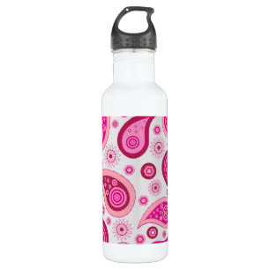 Cute Pink Paisley Pattern Waterfles
