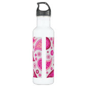 Cute Pink Paisley Pattern Waterfles (Achterkant)