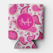 Cute Pink Paisley Personalised Blikjeskoeler (Voorkant)