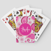 Cute Pink Paisley Personalised Pokerkaarten (Achterkant)