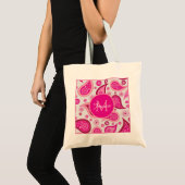 Cute Pink Paisley Personalised Tote Bag (Voorkant (product))