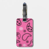 Cute Pink Paisley Personalized Bag Label Bagagelabel (Achterkant verticaal)