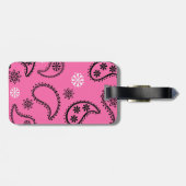 Cute Pink Paisley Personalized Bag Label Bagagelabel (Achterkant horizontaal)