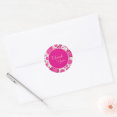 Cute Pink Paisley Thank You Ronde Sticker (Envelop)