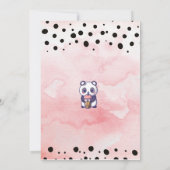 Cute Pink Panda Boba Tea Birthday Uitnodiging (Achterkant)