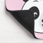 Cute Pink Panda Face Girly, gepersonaliseerd Muismat (Hoek)