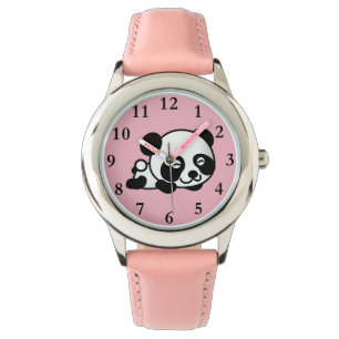 Cute Pink Panda Girl Watch Horloge