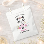 Cute Pink Panda Girls Birthday Party Bedankzakje (Geknipt)