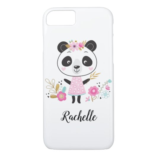 Cute Pink Panda Girly, gepersonaliseerd Case-Mate iPhone Case (Achterkant)