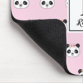 Cute Pink Panda Girly, gepersonaliseerd Muismat (Hoek)
