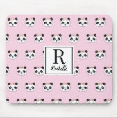 Cute Pink Panda Girly, gepersonaliseerd Muismat (Voorkant)