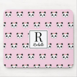 Cute Pink Panda Girly, gepersonaliseerd Muismat