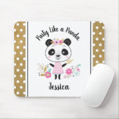 Cute Pink Panda Girly, gepersonaliseerd Muismat (Met muis)