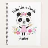 Cute Pink Panda Girly, gepersonaliseerd Planner (Voorkant)