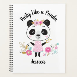 Cute Pink Panda Girly, gepersonaliseerd Planner