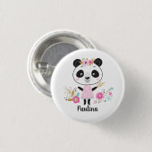 Cute Pink Panda Girly Ronde Button 3,2 Cm (Voorkant /achterkant)
