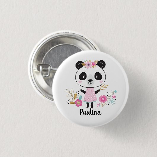 Cute Pink Panda Girly Ronde Button 3,2 Cm (Voorkant /achterkant)