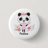Cute Pink Panda Girly Ronde Button 3,2 Cm (Voorkant)