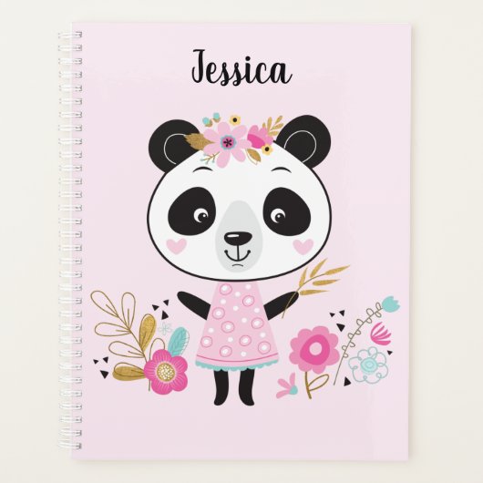 Cute Pink Panda Planner (Voorkant)