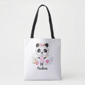 Cute Pink Panda Tote Bag (Voorkant)