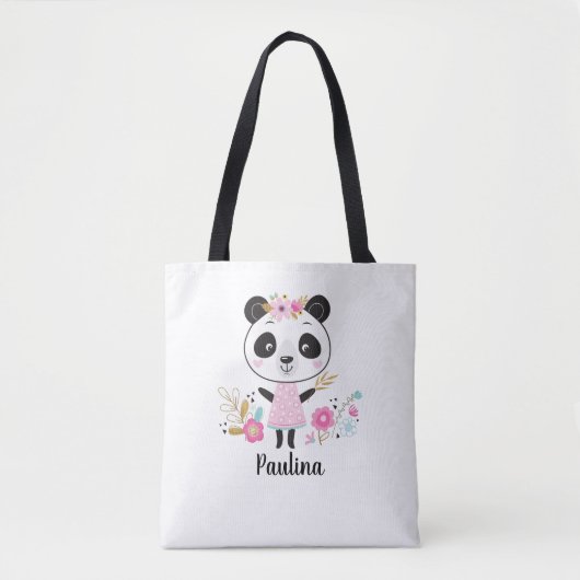 Cute Pink Panda Tote Bag (Voorkant)