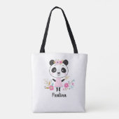 Cute Pink Panda Tote Bag (Achterkant)