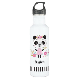 Cute Pink Panda Waterfles