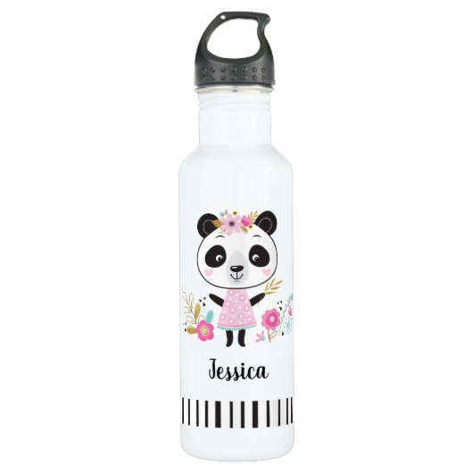 Cute Pink Panda Waterfles (Voorkant)