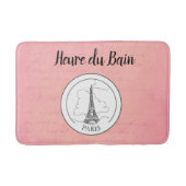 Cute Pink Paris Frans Eiffeltoren Parisian Decor Badmat (Voorkant)