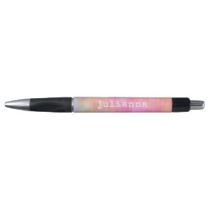 Cute Pink Pastel Abstracte Waterverf Aangepast Pen