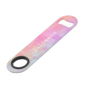 Cute Pink Pastel Abstracte Waterverf Aangepast Speed Flessenopener (Voorkant Gekanteld)