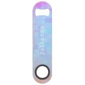 Cute Pink Pastel Abstracte Waterverf Aangepast Speed Flessenopener (Achterkant)