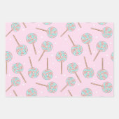 Cute Pink Pastel Lollipop Seamless Pattern Inpakpapier Vel (Voorkant)