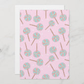 Cute Pink Pastel Lollipop Seamless Pattern Kaart (Voorkant / Achterkant)